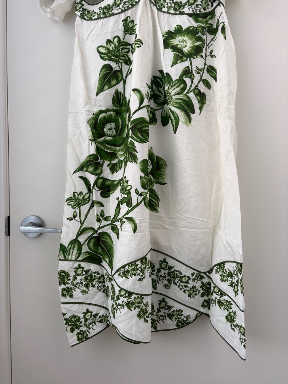 NWOT Farm Rio Off-White Green Floral Cascade Midi Dress XL - Picture 8 of 16